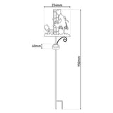 Brochettes de terre solaire LED H: 95 cm, pour l'extérieur, des brochettes en métal et en verre et en plastique en brun, avec LED intégrée