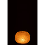 Vase Soda Rond en Verre Doré, vue de côté montrant la transparence