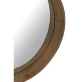Détail du miroir J-Line en bois beige clair, texture et finition