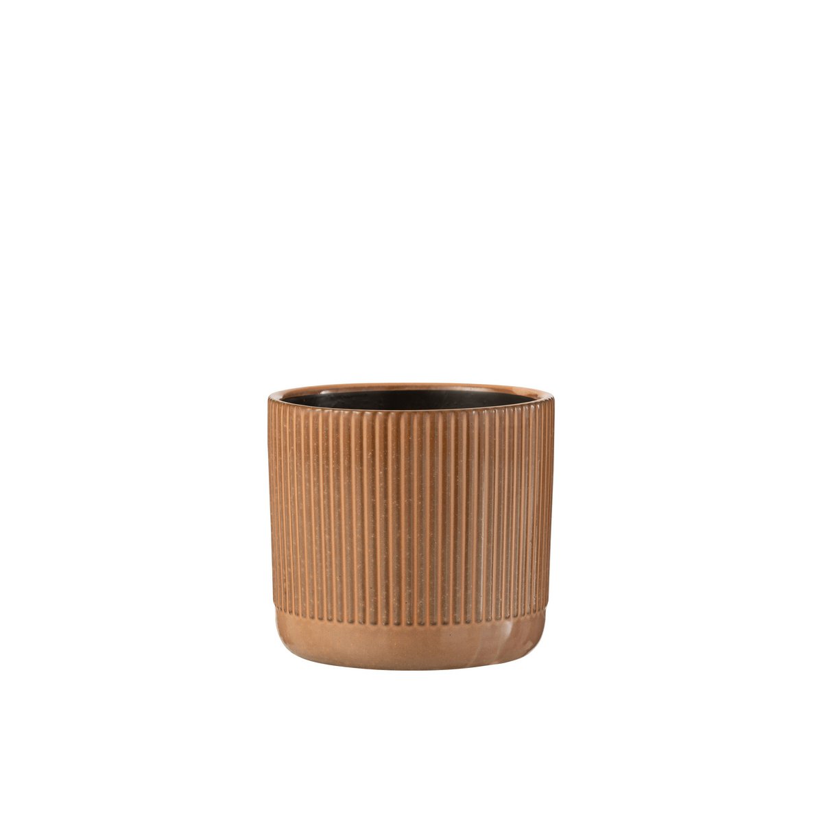 Pot de fleurs J-Line en céramique orange et beige, design moderne