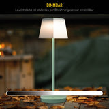 Lampe de batterie solaire "Emmi" 38 cm de haut, parapluie Ø 13 cm, métal dans la menthe et le plastique blanc, pour la zone extérieure, cct.