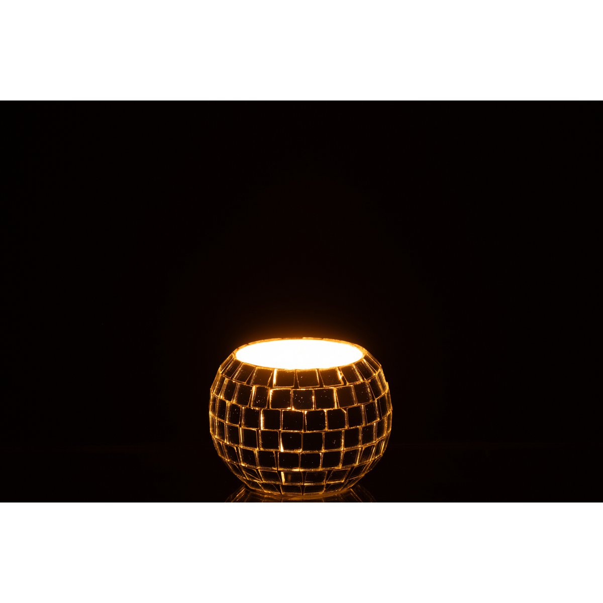 Photophore J-Line Mosaic en verre argenté - détail du design