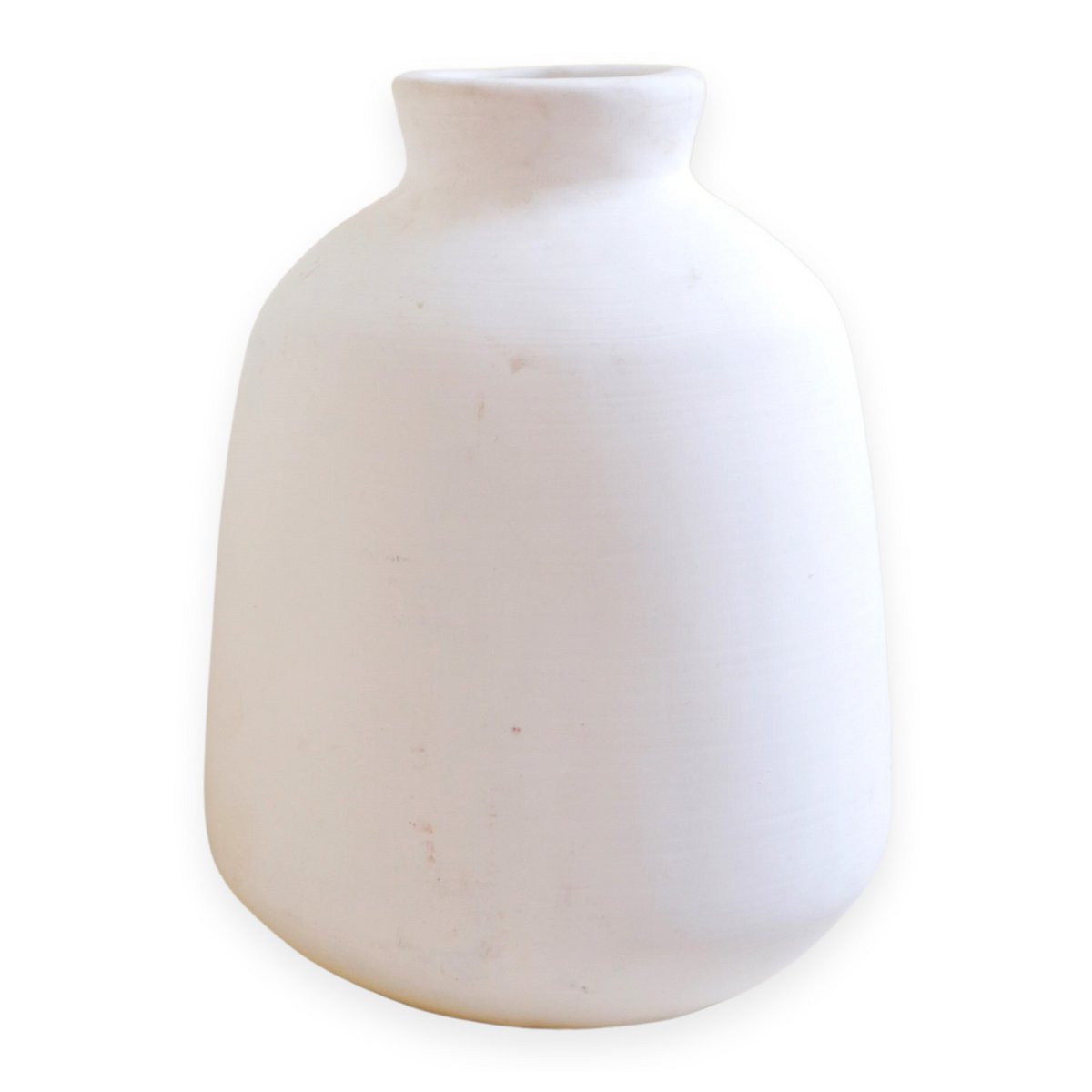 Vase Bawa en argile blanche, design rond et élégant