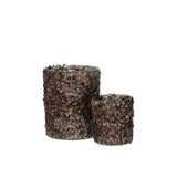 Photophore en verre marron J-Line - gros plan sur la texture