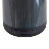 Lumière de table LED avec haut-parleur BT "Festa" pour zone extérieure en plastique noir avec des LED intégrées, 18 cm de haut