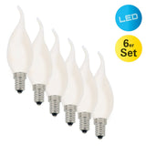 6 Set LED Bandle Gust of Wind avec version E14, verre, blanc chaud, pour salle à manger, salon, couloir ou bureau