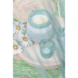 Bougeoir Bubbels en verre aqua de J-Line, vue de côté