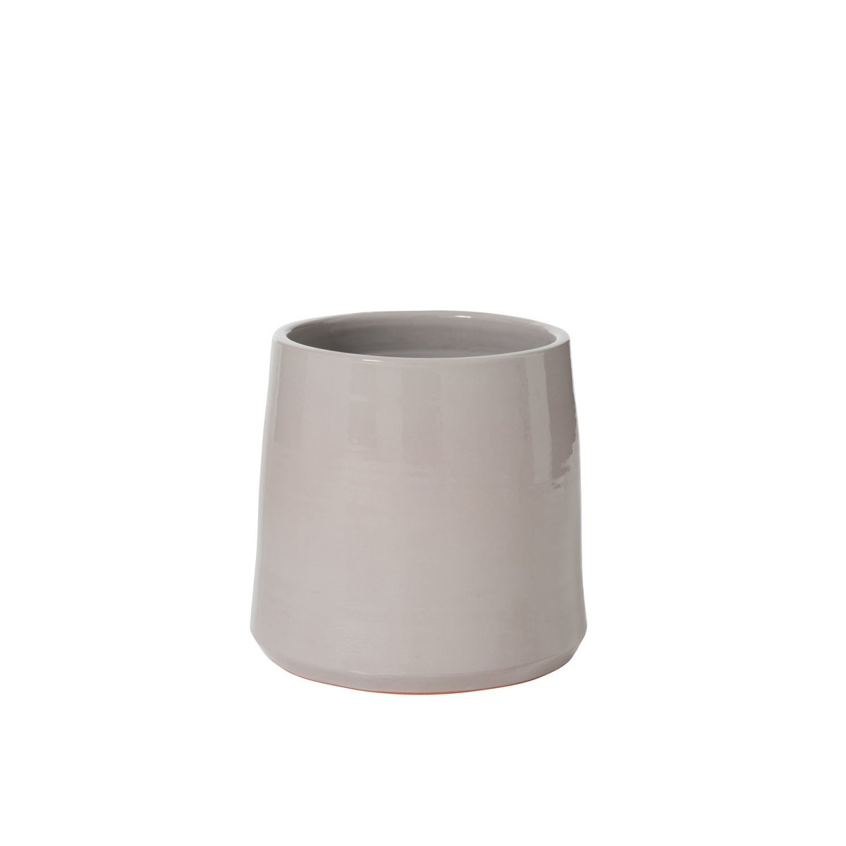 Pot de fleurs rond en céramique gris de J-Line, élégant et moderne, diamètre 29 cm