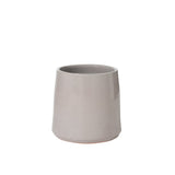 Pot de fleurs rond en céramique gris de J-Line, élégant et moderne, diamètre 29 cm