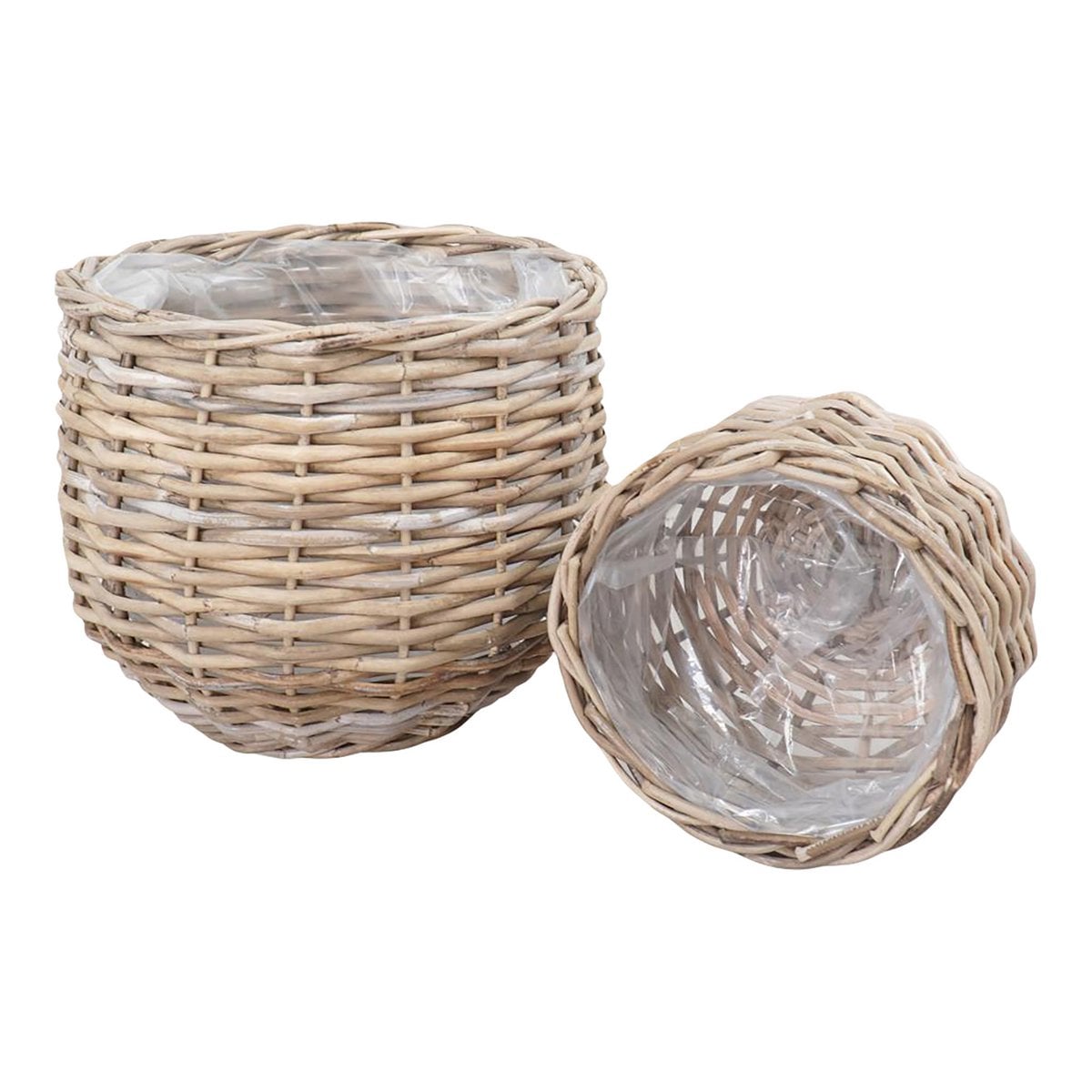 Paniers Island en rotin naturel, gros plan sur le tissage