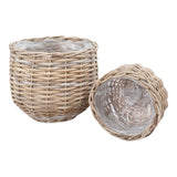 Paniers Island en rotin naturel, gros plan sur le tissage