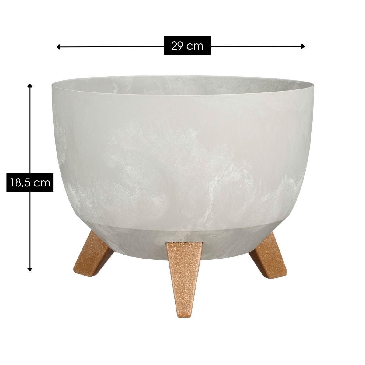Détail du matériau de la jardinière Doppio en gris