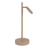 LED LED sans fil "Lupa", 45 cm de haut, en aluminium laqué (amandes givrées, pantone 481 C) et en plastique blanc, à LED intégré, dimmable, capteur tactile.