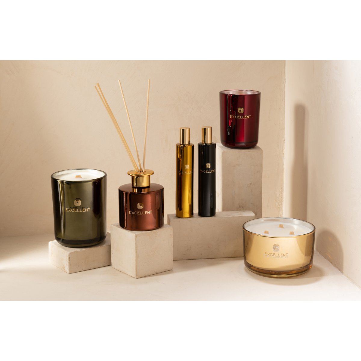 Parfum d'ambiance J-Line Miel Doré - packaging élégant