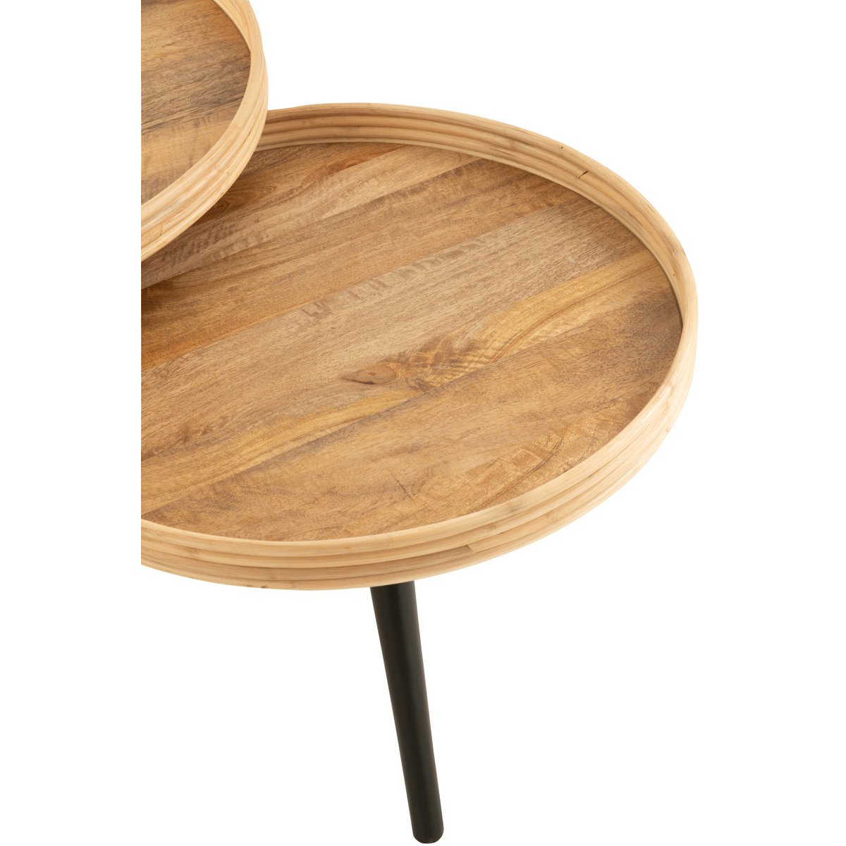 Table d'appoint ronde J-Line en bois de manguier, détail du bois