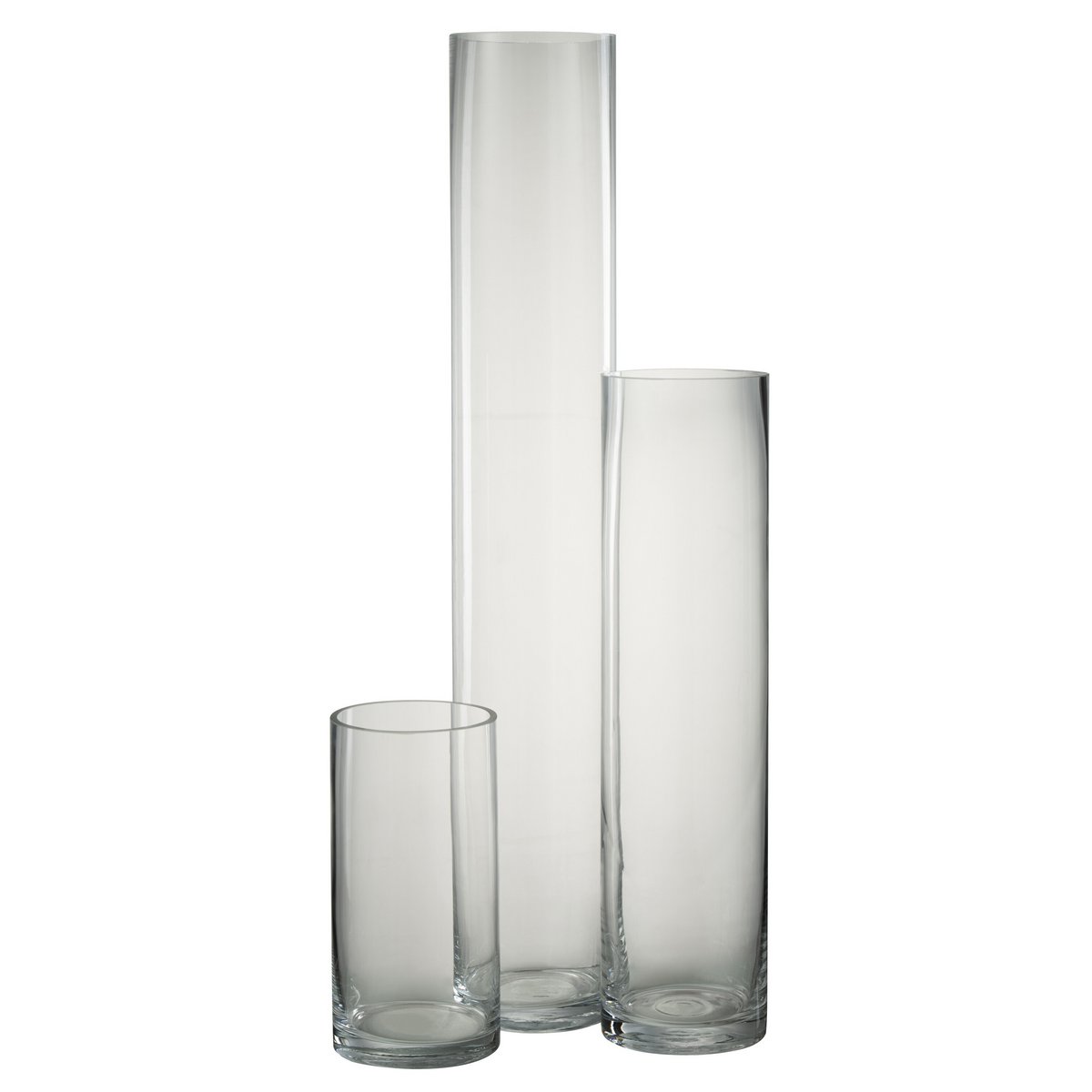 Détail du vase J-Cylindre, finition en verre élégant et épuré