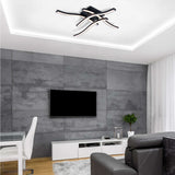LED Plafond "Onda" S: 45 cm, plafond en métal et en plastique en noir "LED fixe, éclairage pour le salon, salle à manger ou bureau 45 x 45 cm