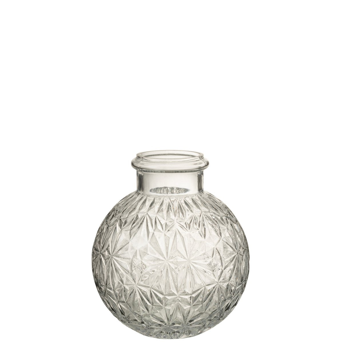 Vase Bol Cut J-Line en verre transparent, détail du design