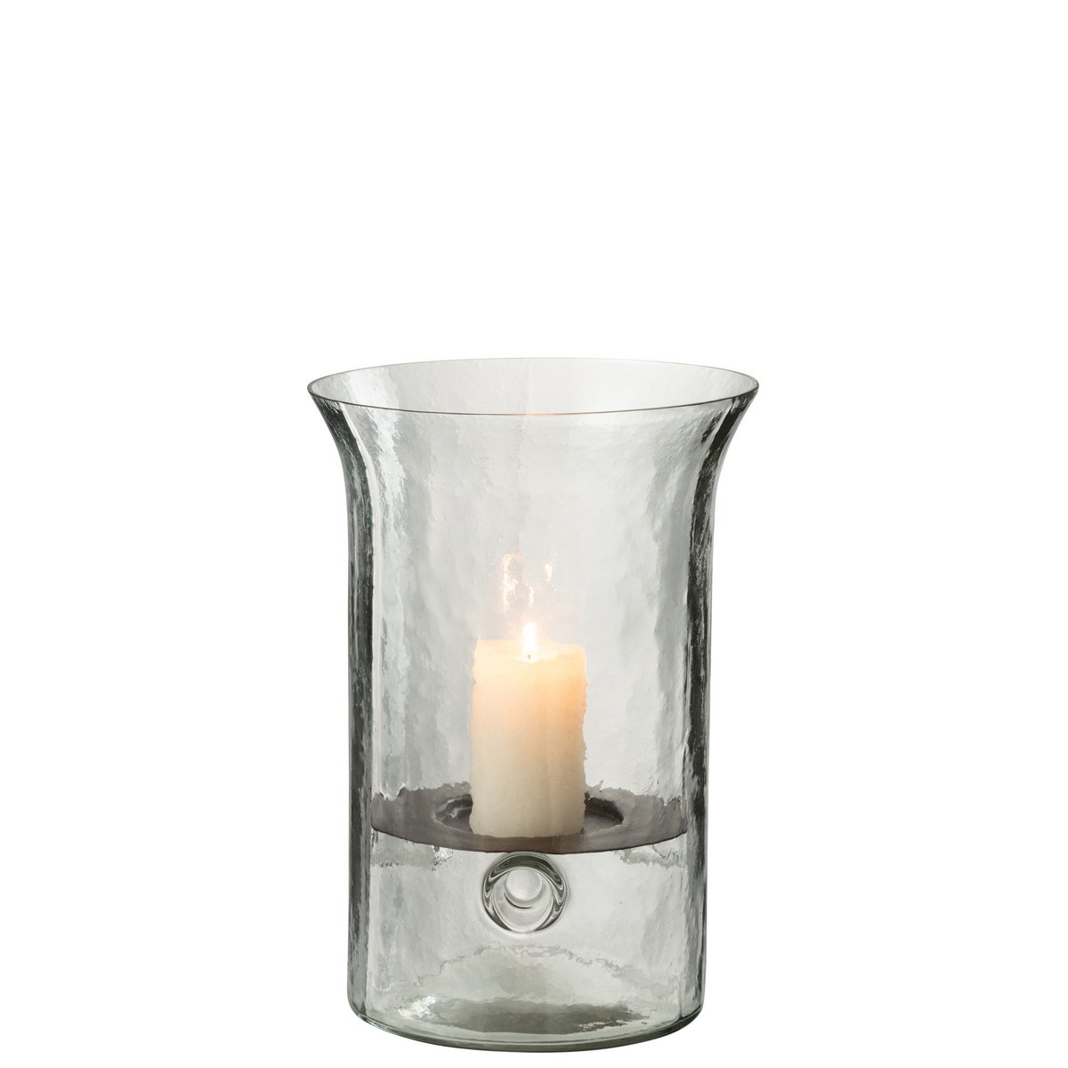 Vue latérale du bougeoir J-Line montrant sa transparence
