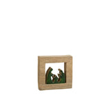 Mangeoire carrée en bois J-Line, couleur marron et naturel, décoration de Noël