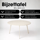 Table d'appoint Seattle Crème avec un verre posé dessus