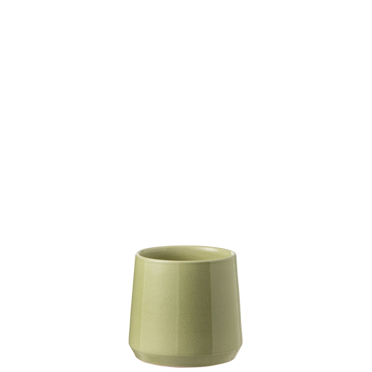 Pot de fleur J-Line en céramique verte avec plante