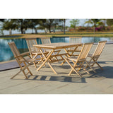 Salon de jardin en teck avec deux fauteuils et une table