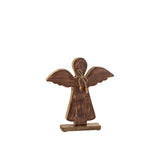 Ange Sur Pied Verni Marron Large - Profil montrant la finition brillante