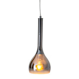 Le pendentif "vaso", lampe à indice en métal et en verre fumant en anthracite, socket E27, pour salle à manger, salon, salle ou bureau, avec un Øvon 16 cm