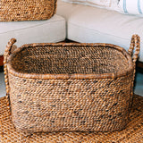 Panier à linge extra large - Hamper boho carré - panier décoratif tissé - panier de rangement en navire à eau naturelle (2 tailles) mentari
