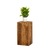 Colonne fleurie 27x27 H50 ou 73cm tabouret fleur bois plante pied table d'appoint carré bois manguier