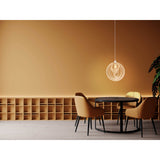 Pendant lampe "Armella" Ø 40 cm, 1x E27 (non incluse) en bois et en plastique, pour les salles de restauration, le salon, le bureau, la chambre pour enfants