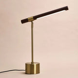 Lampe Livia en métal doré et bois