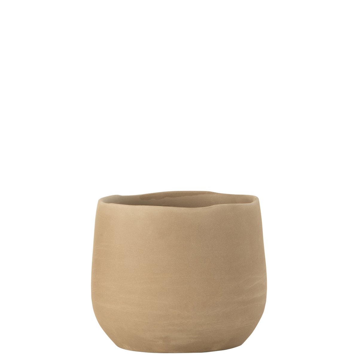 Pot de fleur J-Line en céramique beige, design scandinave, diamètre 18 cm