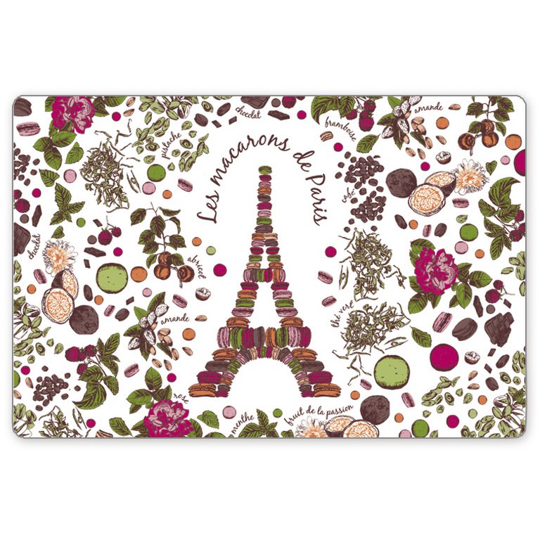 Set de table Macarons de Paris avec motifs colorés et élégants