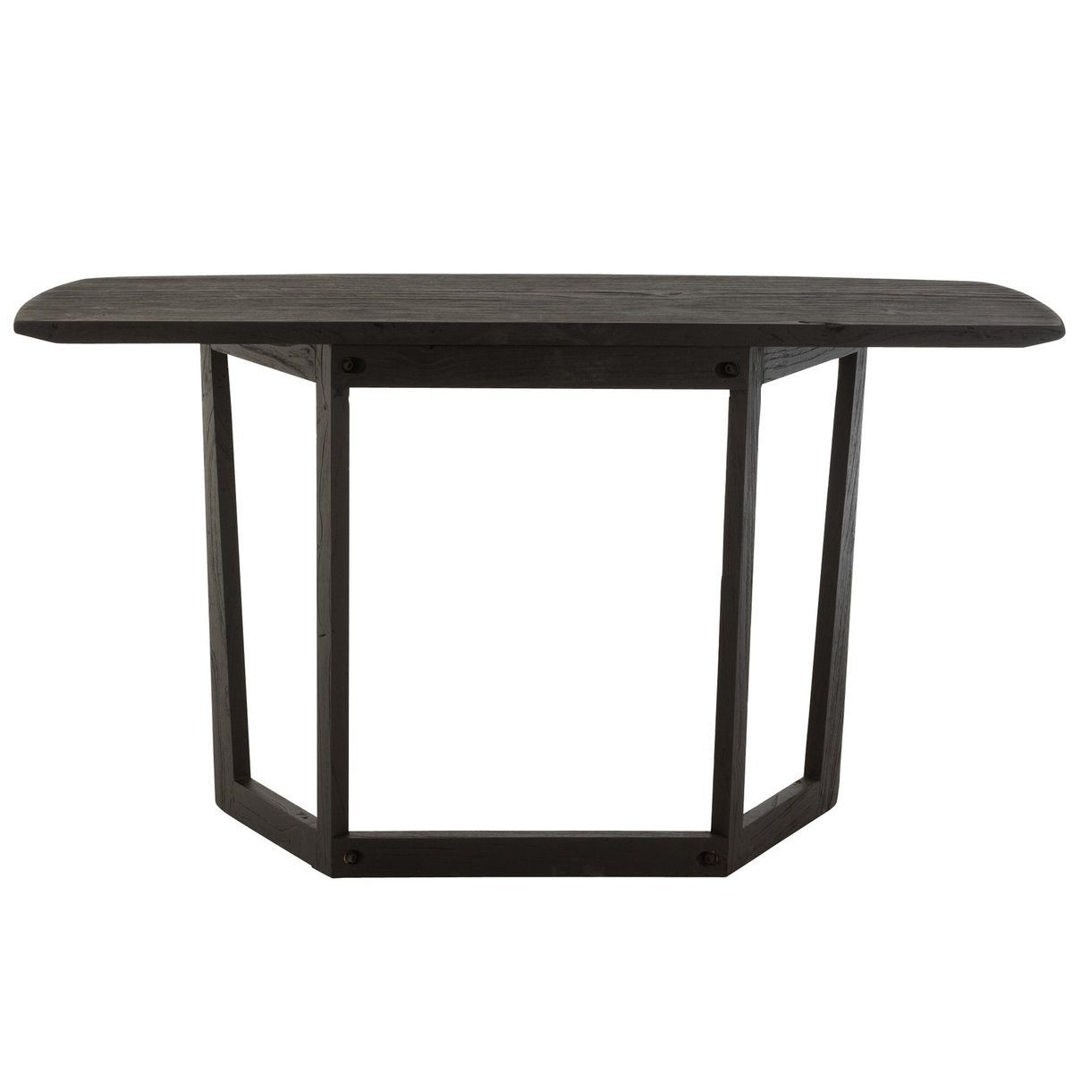 Détail du bois exotique de la console Maty J-Line