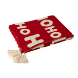 Couverture J-Line Hohoho - Plaid rouge avec motif festif