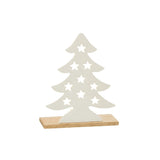 Photophore Sapin de Noël J-Line en aluminium et bois, vue de face