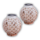 2 Set LED Decoration Lumière solaire Ø 18 cm Décoration extérieure en métal en blanc avec des LED intégrées
