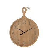 Horloge murale J-Line en bois naturel, design moderne et élégant.