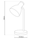 Lampe de bureau "Marie" en métal et en bois, E14, noir, 36,5 cm de haut