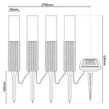 4 Set LED Spike extérieure, pour l'extérieur, la terre en plastique en plastique en noir, LED intégrée