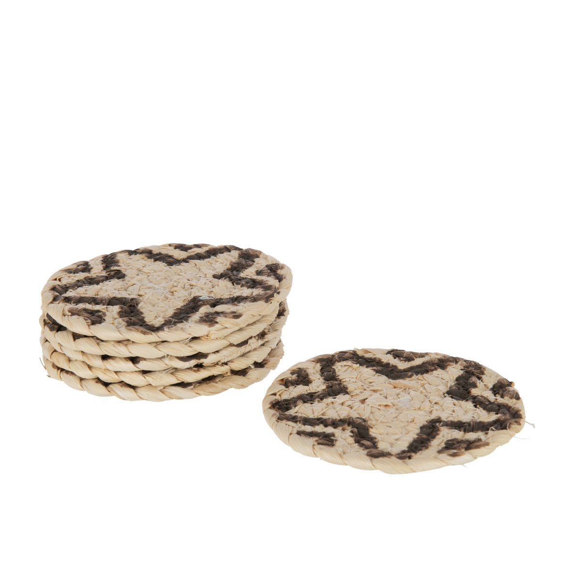 Détails des sous-verres J-Line, finition en jute marron élégant