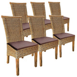 Chaise en rotin ensemble de 6 chaises de salle à manger tabac Perth chaise en osier chaise en rotin durable