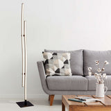 Lampadaire LED "Onda" H: 130 cm, lampadaire, le métal et le plastique en noir, LED intégrée, l'éclairage pour le salon, la salle à manger ou le bureau