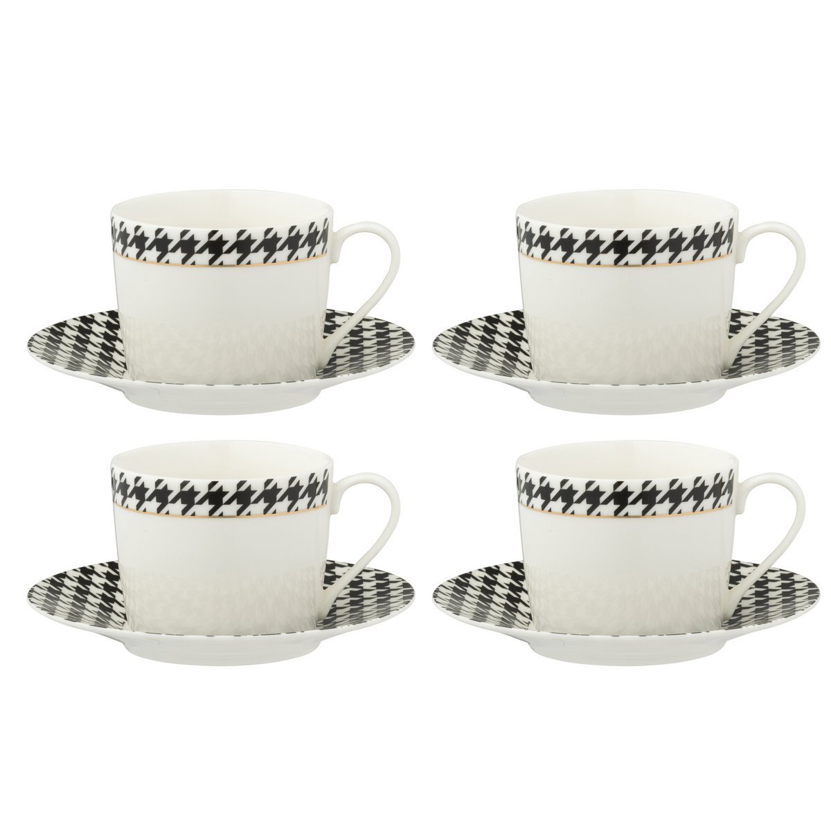 Tasse J-Line en porcelaine blanche et noire, design contemporain.