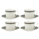 Tasse J-Line en porcelaine blanche et noire, design contemporain.