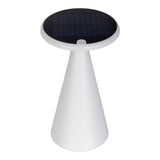 Lampe de table de batterie solaire "Palu" pour l'extérieur et à l'intérieur, en plastique en blanc, 20 cm de haut