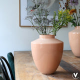 Vase Tugela pastel pêche en verre soufflé