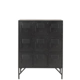 Armoire J-Line - 9 portes - métal - noir